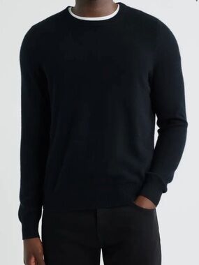 Nordstrom Mens Cashmere Sweater Longsleeve Crew Black Casual XXL